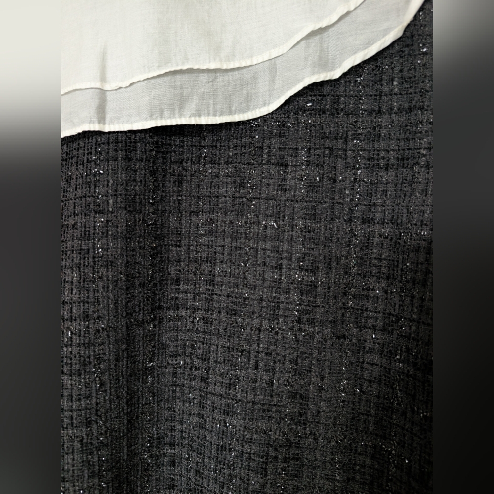 Sioshre Tweed Shift Dress with Ruffled Layered Collar & Sleeves - Picture 4 of 9